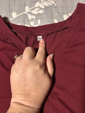 V-Neck Top in Deep Wine